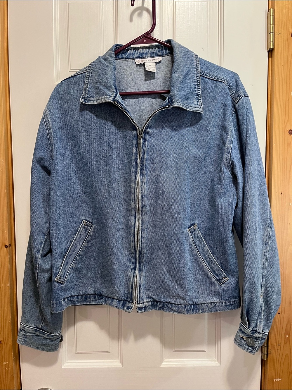 NEW YORK JEANS Vintage Blue Denim Zip Jacket
